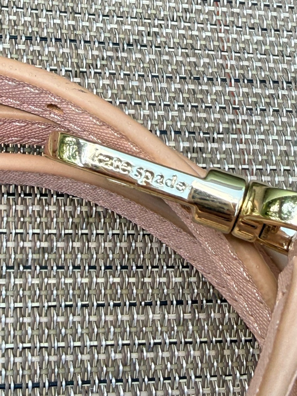 Pink Leather Crossbody Strap with Gold Hardware - Picture 4 of 5
